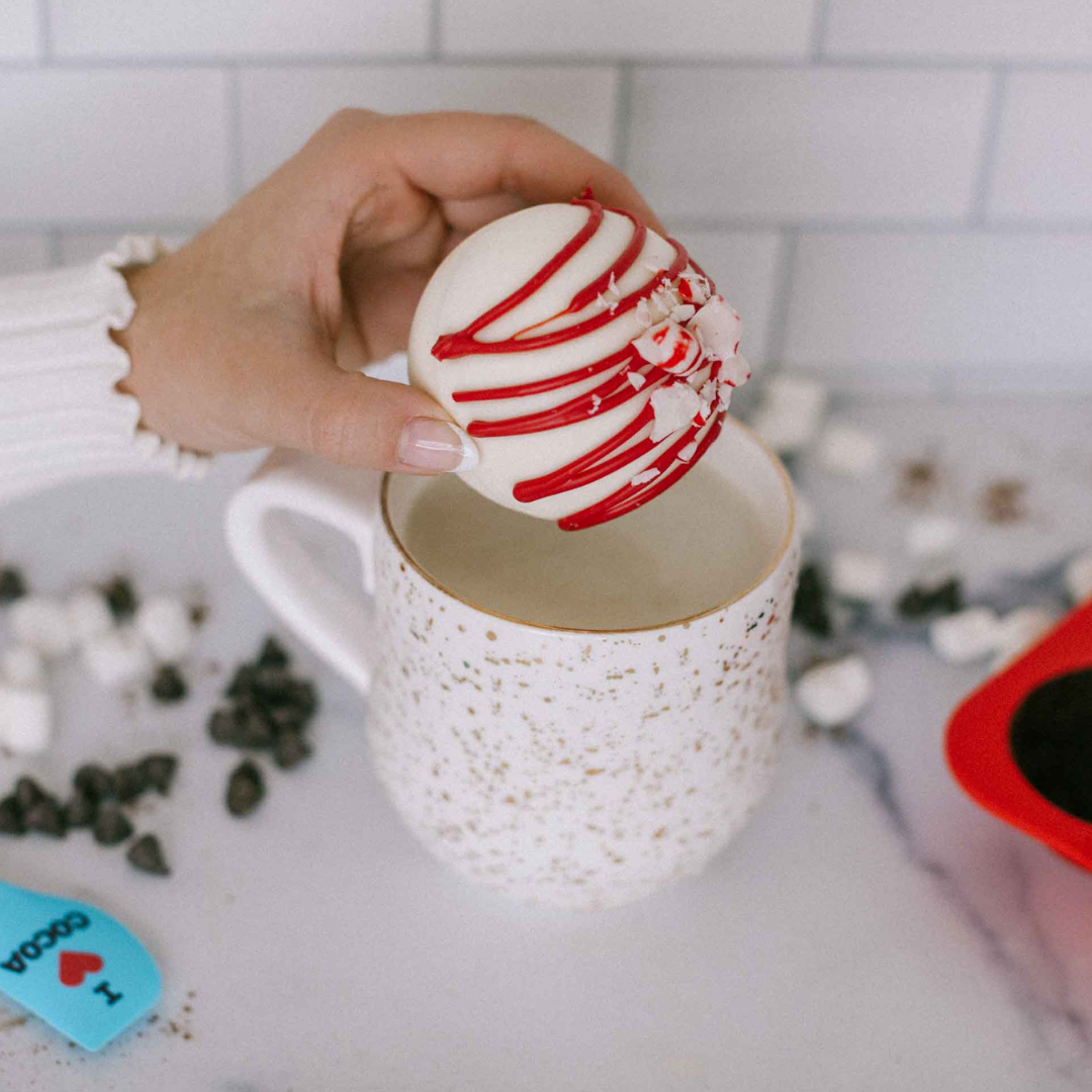 Dark Chocolate Peppermint Hot Cocoa Bombs