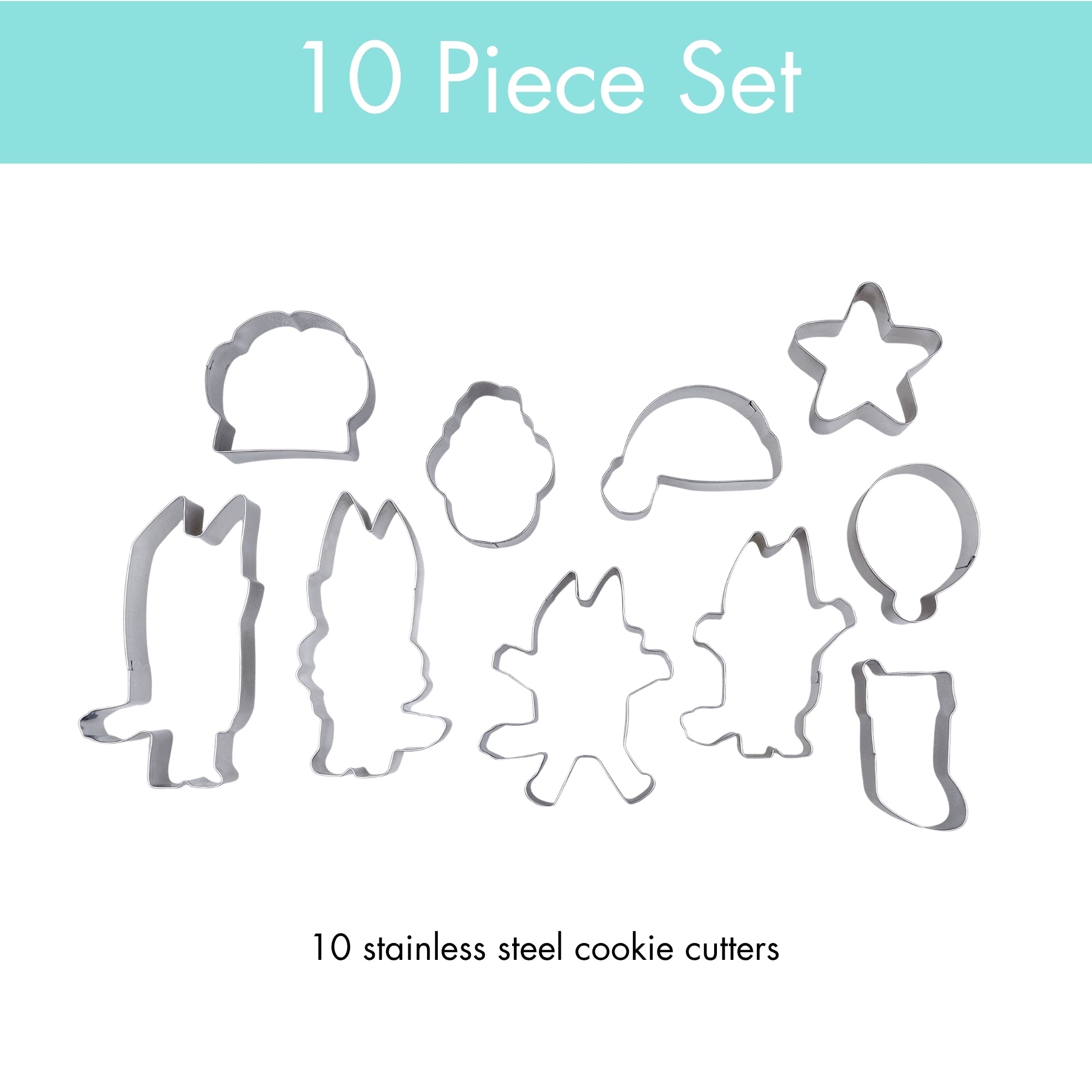 Bluey Holiday Cookie Cutters – Set of 10