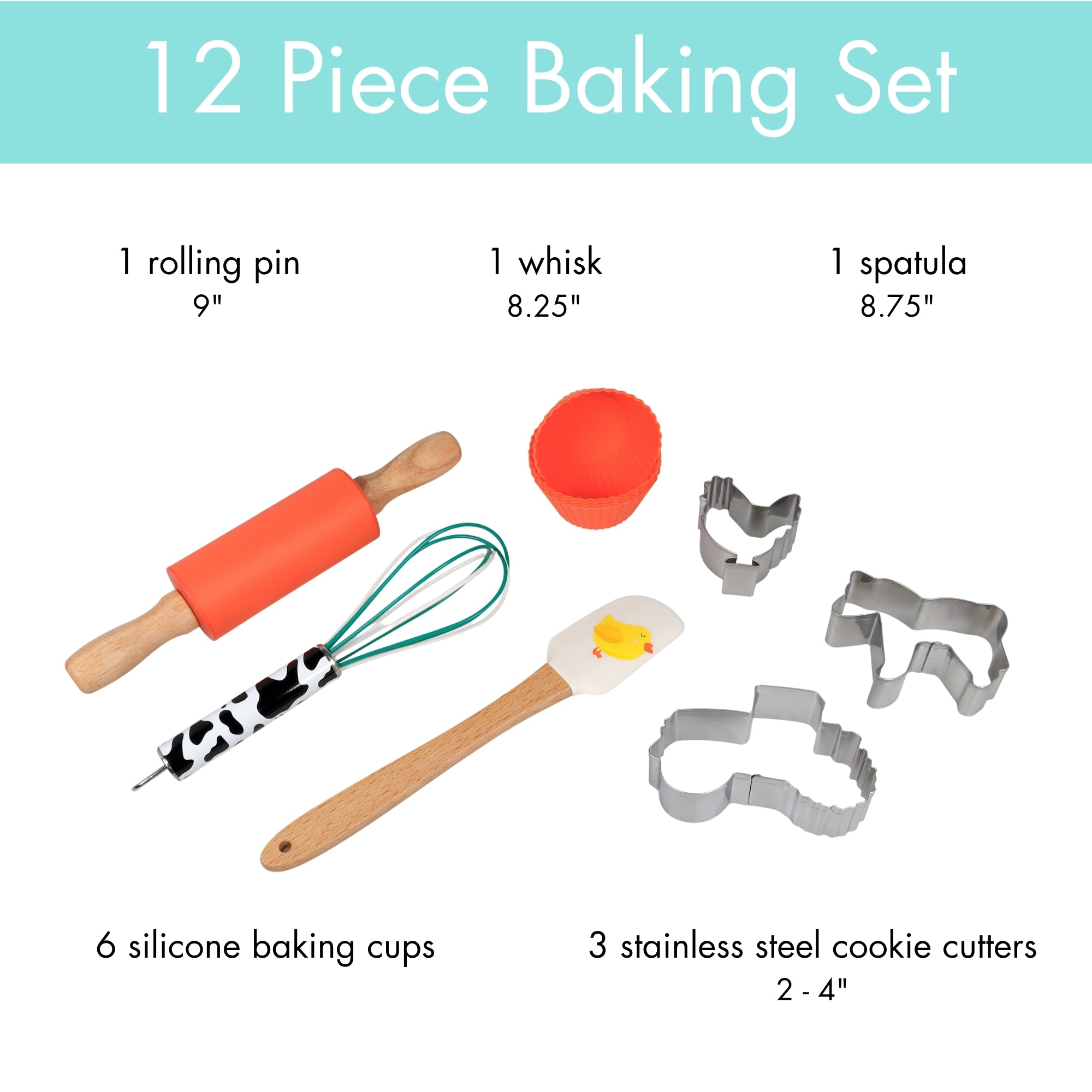 Farm Friends Intro to Baking Set - 12 Pc with Cookie Cutters