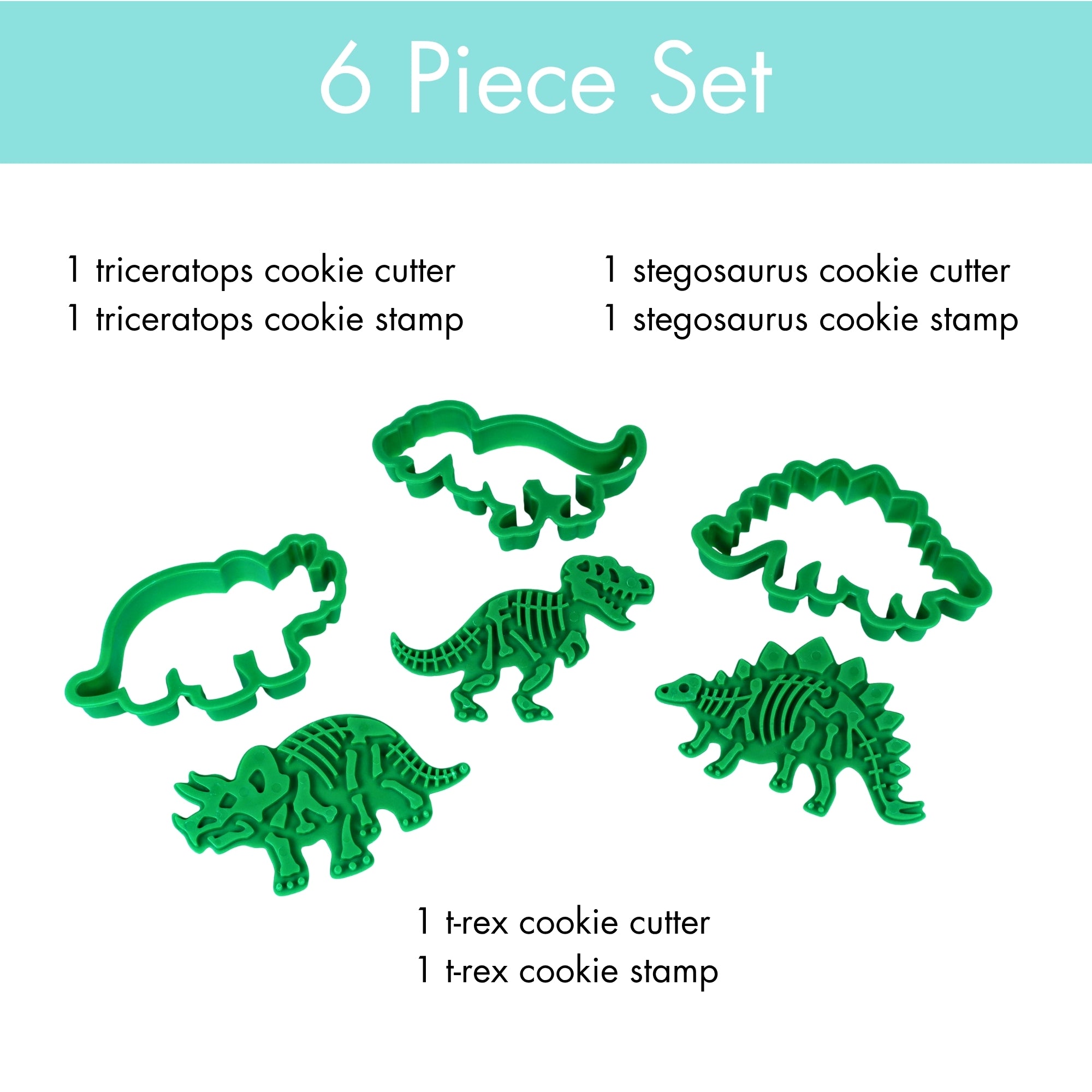 Dinosaur Cookie Stamps Set of 3 - T-Rex, Stegosaurus and