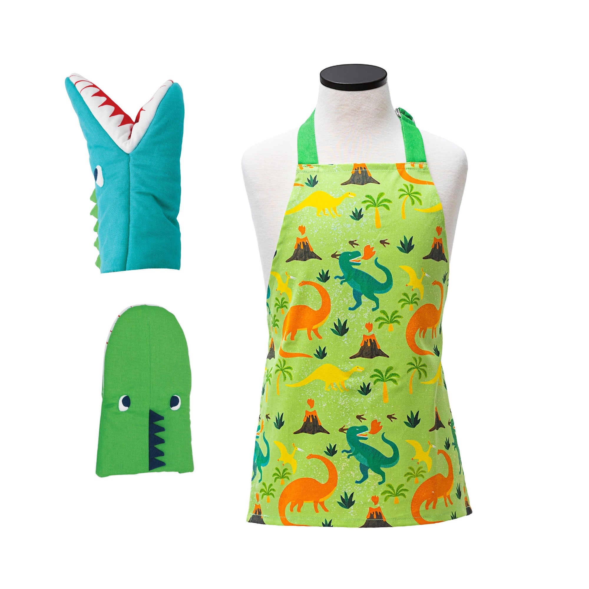 Handstand Kitchen Prehistoric Youth Apron and Oven Mitt - Thumbnail 4
