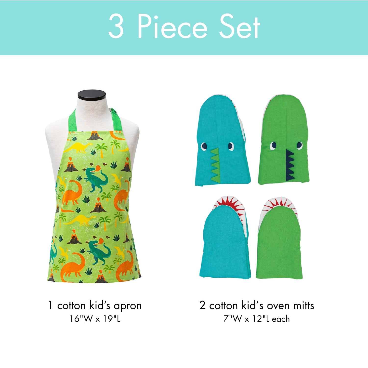 Prehistoric Deluxe Youth Apron and Oven Mitt Set