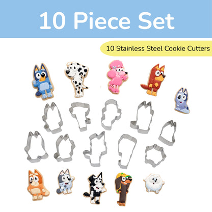 Bluey and Friends Cookie Cutters - Set of 10