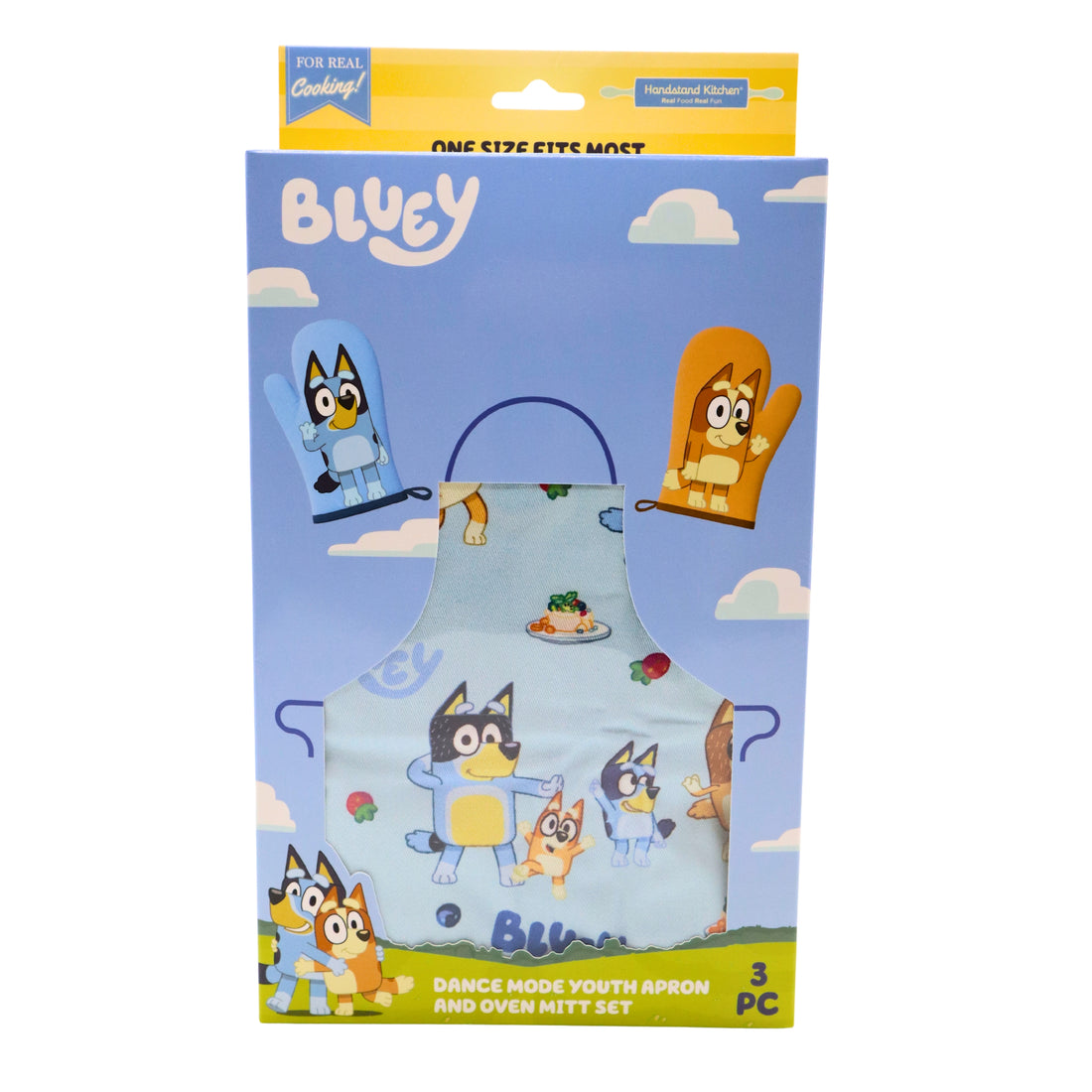 Bluey Dance Mode Youth Apron &amp; Oven Mitt Set