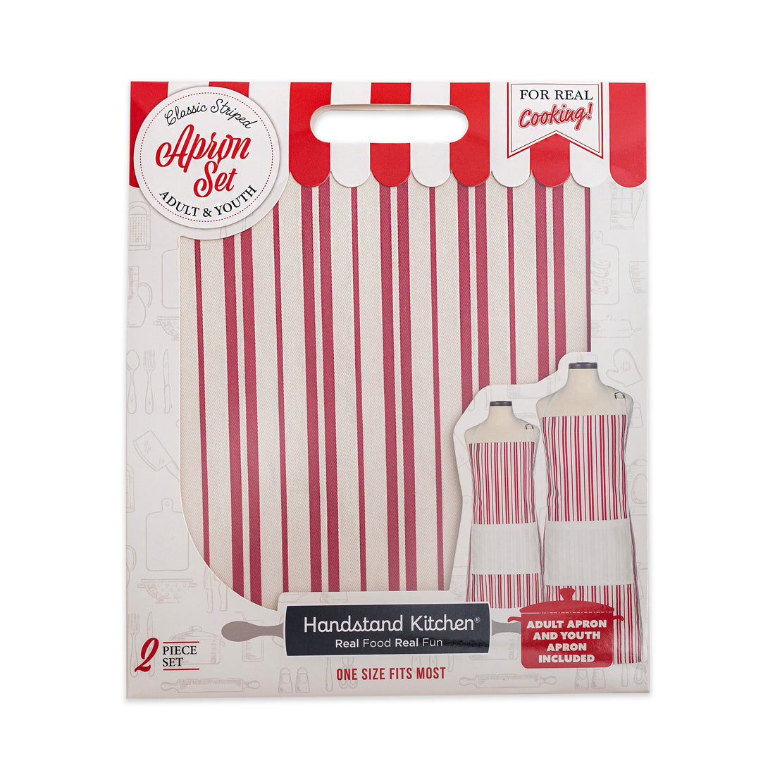 Classic Striped Adult and Youth Apron Boxed Set