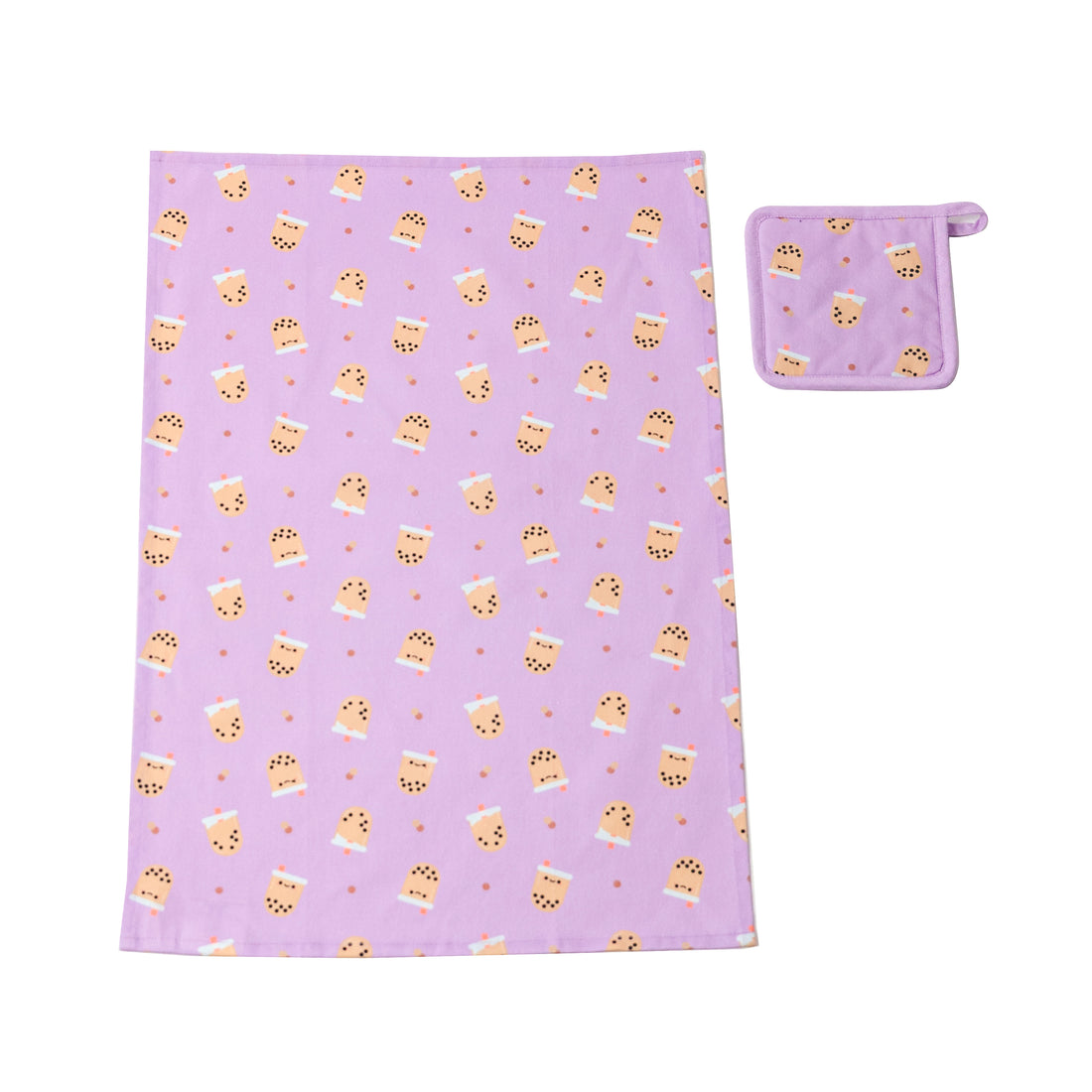 Smoko Pearl Boba Tea  Kitchen Towel and Potholder Set