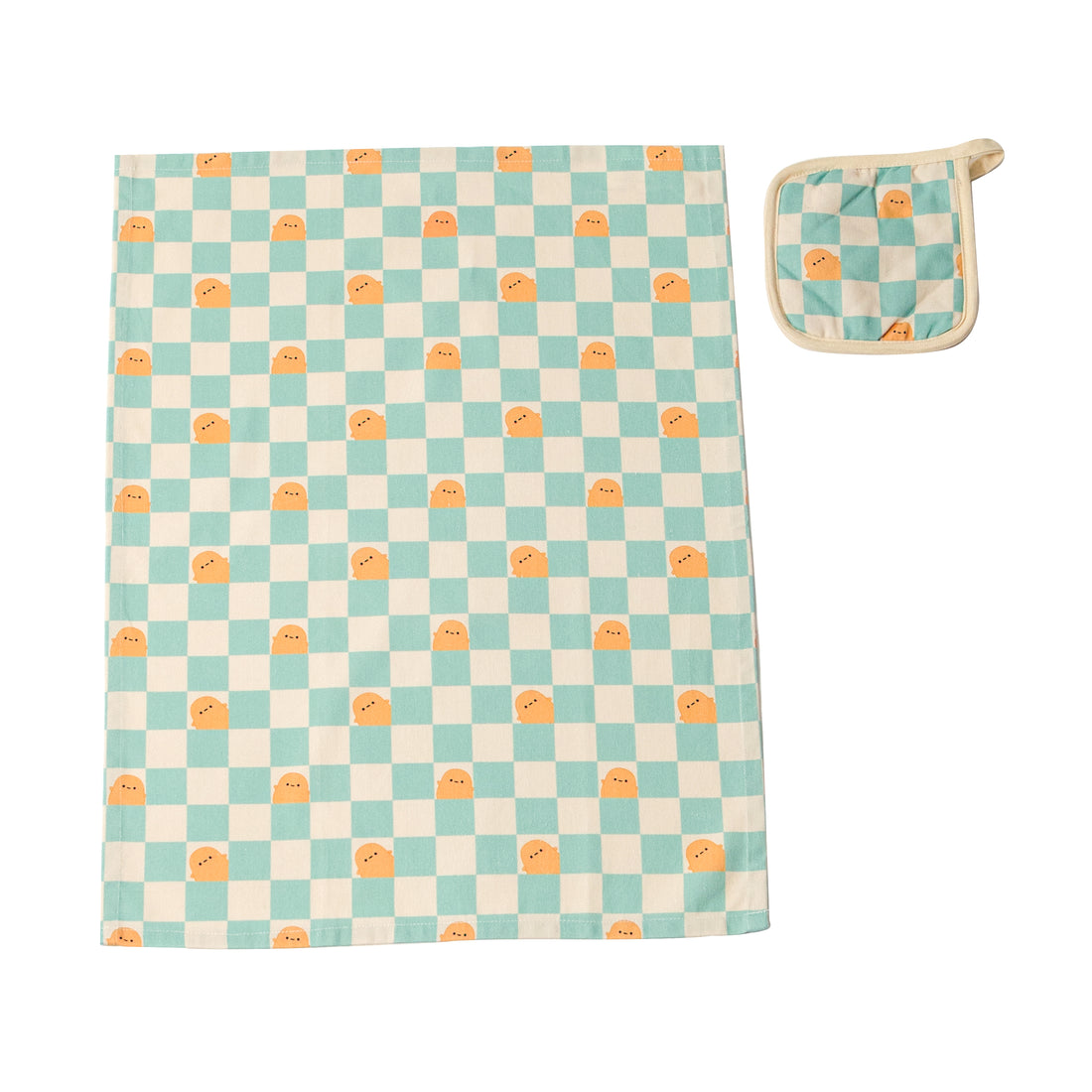 Smoko Checkered Tayto Potato  Kitchen Towel and Potholder Set