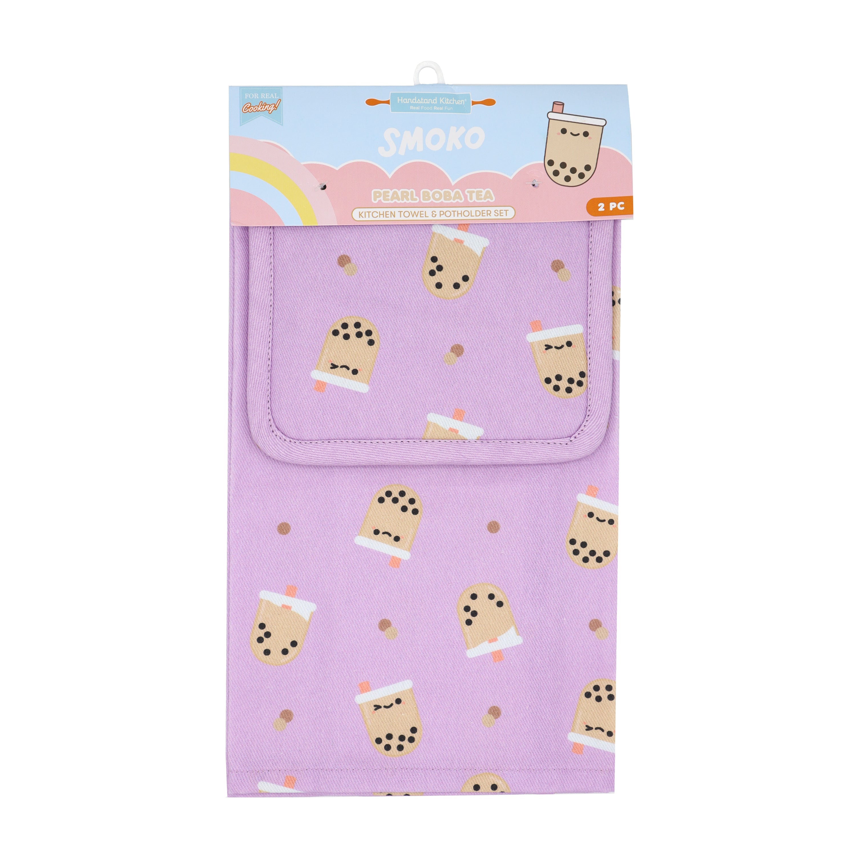 Smoko Pearl Boba Tea  Kitchen Towel and Potholder Set