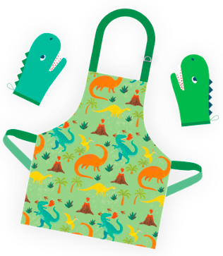 Prehistoric Deluxe Youth Apron and Oven Mitt Set