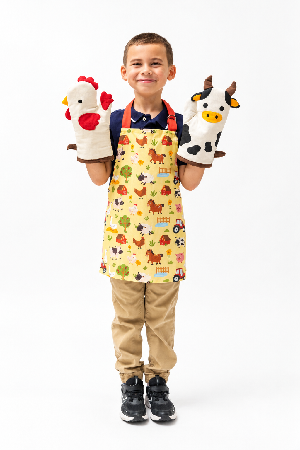 Farm Friends Youth Apron and Oven Mitt Set