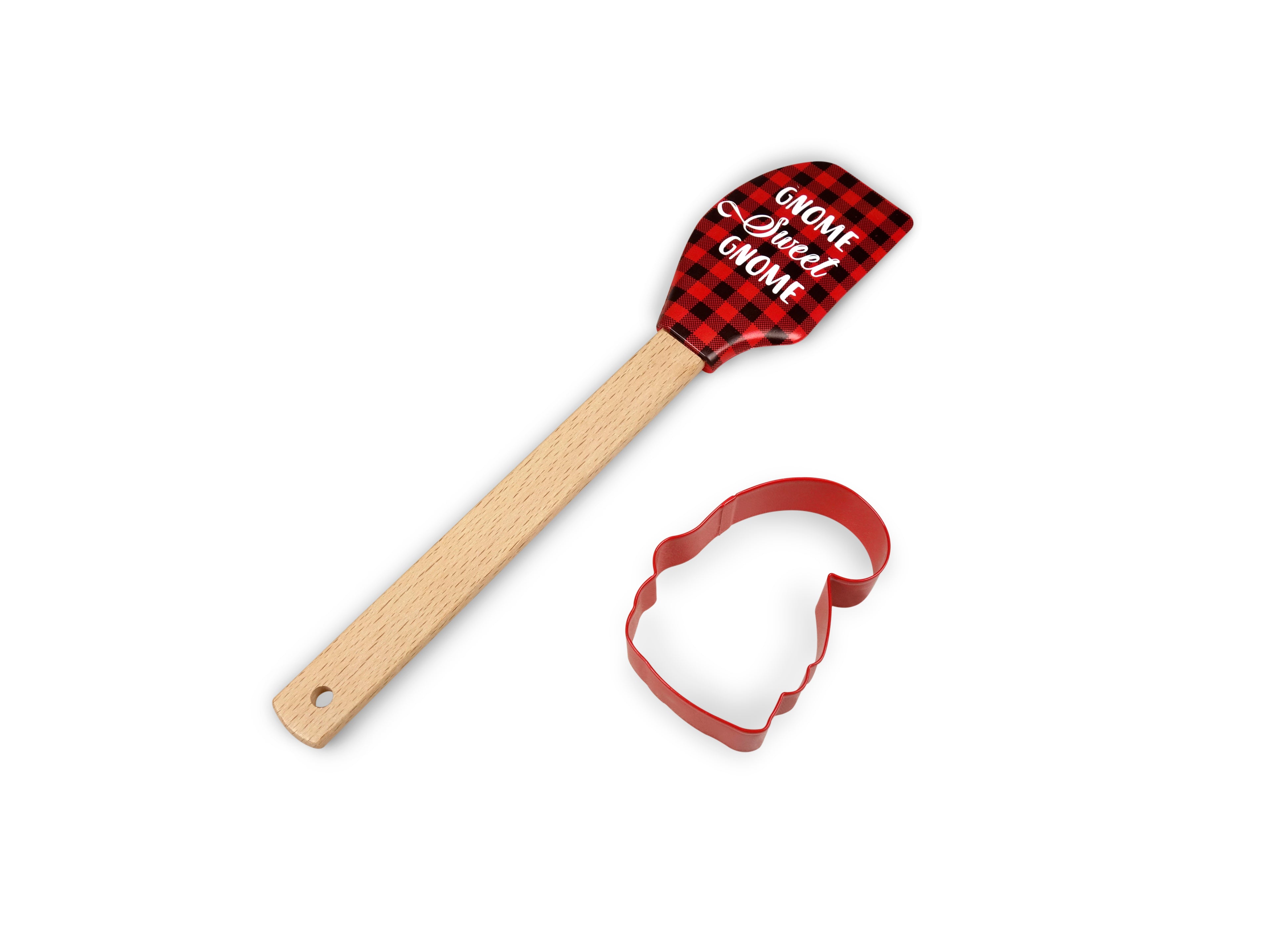 Out of box image of Winter Wonderland Gnome Cookie Cutter Set with Spatula