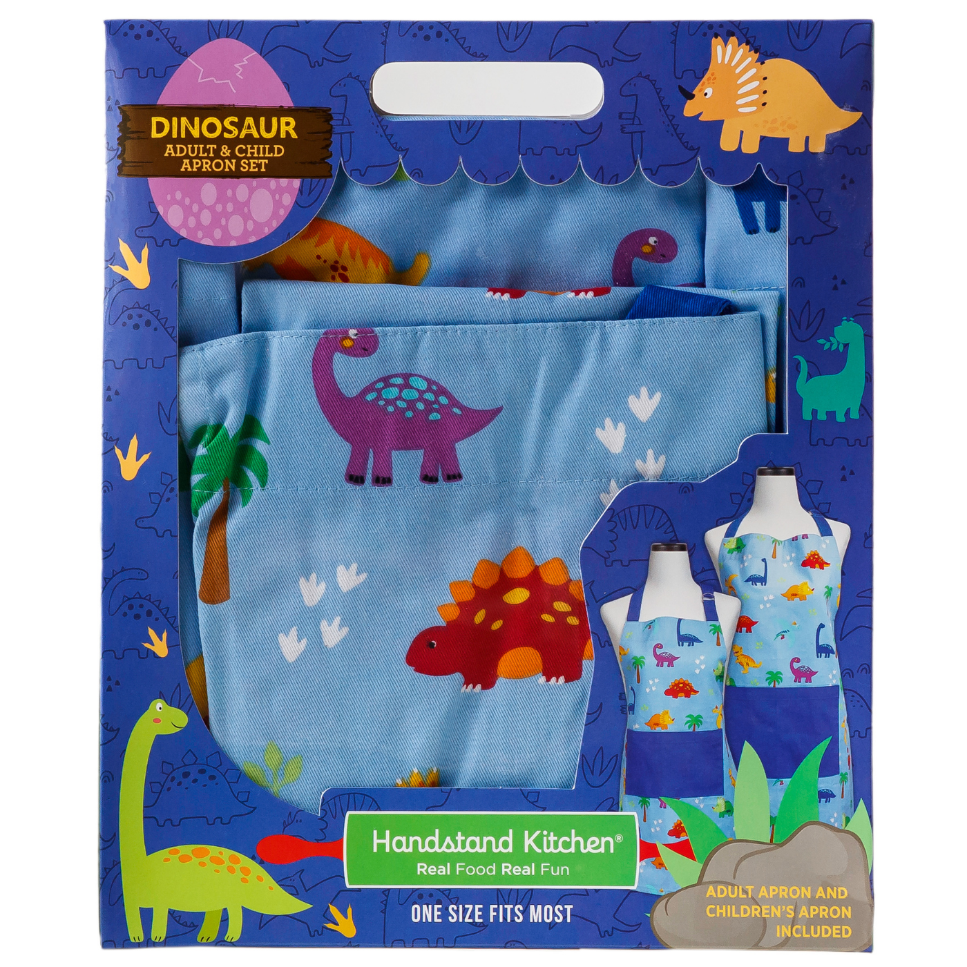 In box image of Dinosaur Adult and Youth Apron Boxed Set