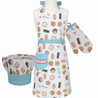 Out of box image of Milk &amp; Cookies Deluxe Youth Apron Boxed Set