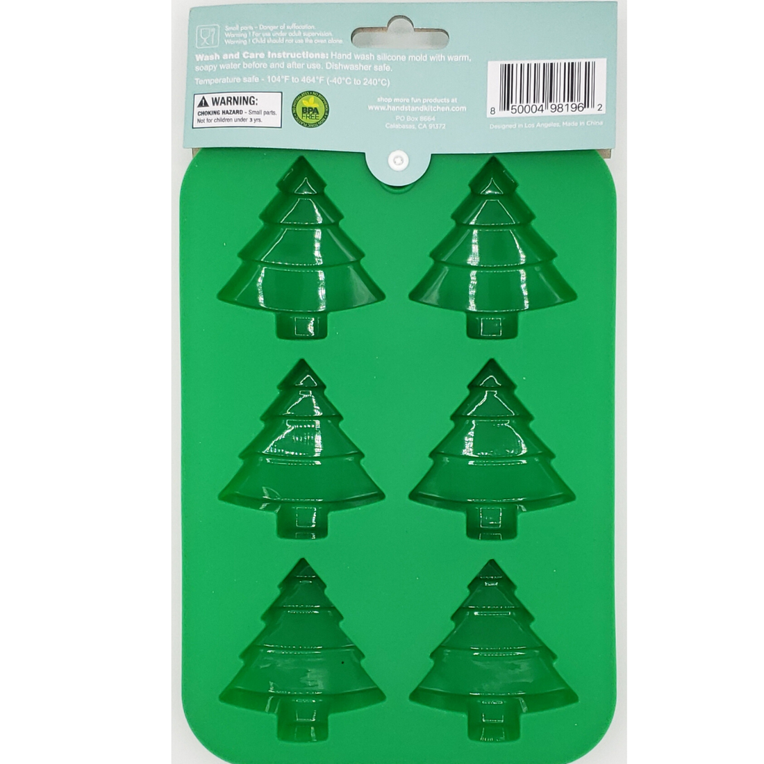 Image of the back of the Winter Wonderland Holiday Tree Cupcake Mold