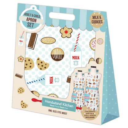 In box image of Milk &amp; Cookies Adult &amp; Youth Apron Boxed Set
