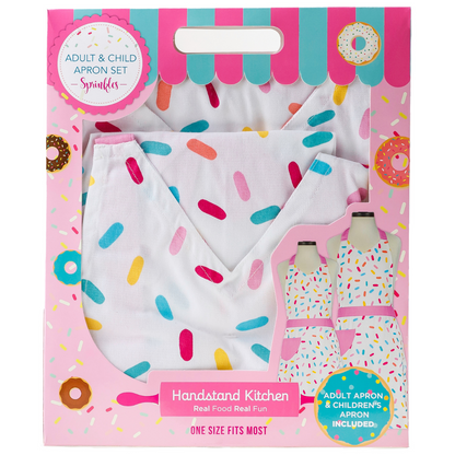 Handstand Kitchen Mother and Daughter Sprinkles 100% Cotton Apron Set