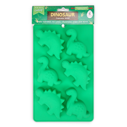 Dinosaur Cupcake Mold: 1 Silicone mold with 6 dinosaur shapes