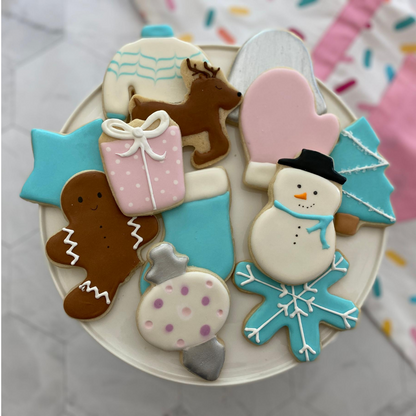 Lifestyle image of completed winter wonderland cookies